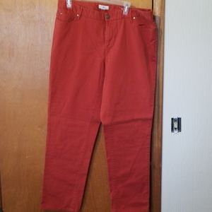 Burnt orange relaxed skinny jeans